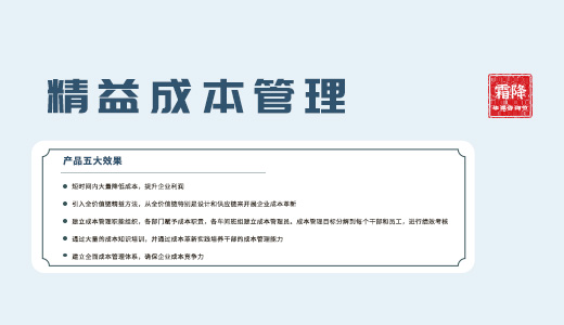 華謀咨詢節(jié) | 霜降活動-精益成本管理